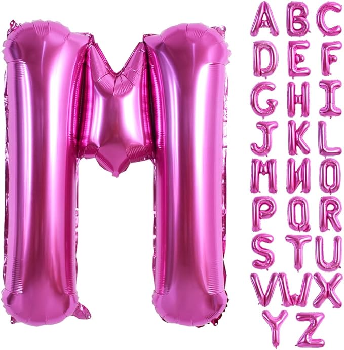 TONIFUL 40 Inch Giant Red Letter M Balloons - Hot Pink Alphabet, Birthday Party Anniversary Decorations