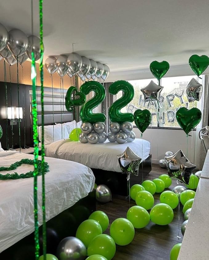 Green Number 15 Balloon 40 inch, 15 Number Balloons, 15th Green Birthday Decorations, 15 Year Old Girls Boys Party Supplies, St. Patrick's Day Games Theme Birthday Decorations