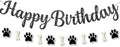 Dog Paw Birthday Banner，Happy Birthday Banner Decorations for Boys Girls Baby Shower Party Hanging Baby Shower Party Supplies