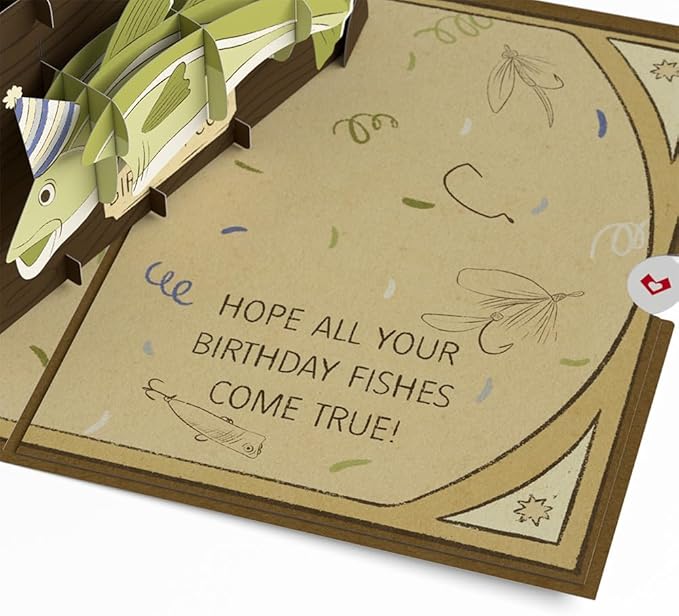 Lovepop Happy Birthday Pop-Up Card for Her and Him- 3D Humor Birthday Greeting Cards for Boys, Girls, Men, Women - Birthday Cod - 5" x 7" Cod Fish Mount Card - Blank Note Card & Envelope Included