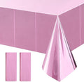2pcs Baby Pink Plastic Table Cloths for Parties 54 * 72inch Light Pink Shiny Tablecloth Girl Birthday Party Decoration for Princess Baby Shower Kids Party Supplies