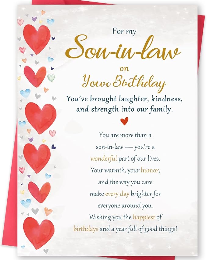 Son in Law Birthday Card, Funny Birthday Card for Him Men, Happy Birthday to A Best Son-in-Law