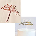 Happy Anniversary Cake Topper Happy Anniversary Cake Decorations for Party Decorations (gold pink heart)