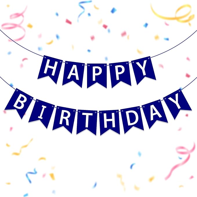 Happy Birthday Banner Dark Blue Happy Birthday Sign Birthday Decorations for Birthday Party Backdrop Wall Decor Dark Blue Birthdays Sign for Men Women Party Supplies