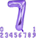 TONIFUL 40 Inch Purple Large Numbers Balloon 0-9 Birthday Party Decor,Foil Mylar Big Number Balloon Digital 7 for Birthday Party,Wedding, Bridal Shower Engagement Photo Shoot, Anniversary