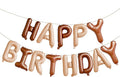 KALOR Beige and Brown Happy Birthday Balloons Banner, 16 Inch Mylar Foil Letters Balloon Sign for Women, Men, Boys & Girls Kids Birthday Decorations Photo Backdrop