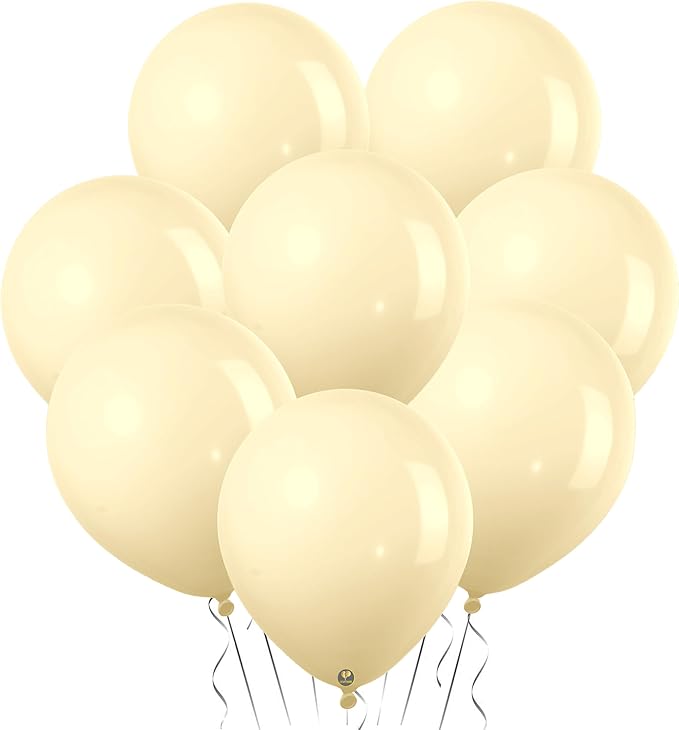 AFTERLOON® Biodegradable Mini Balloons 50 pcs Ivory Cream 5 Inch, Matte Color Thickened Extra Strong Latex Helium Float, Baby Shower Gender Reveal Garland Arch Wedding Birthday Party Decorations