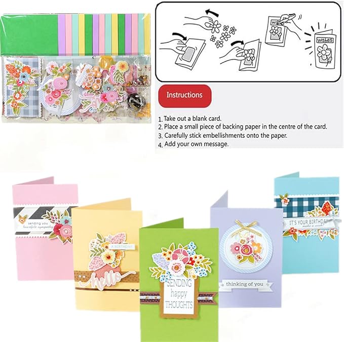 Gigicloud Diy Greeting Card Kits, Paper Greeting Card Set Handmade Diy Making Material Set For Birthday Invitation, Thanksgiving Christmas Holiday Baby Shower 15 Cards + 15 Envelopes