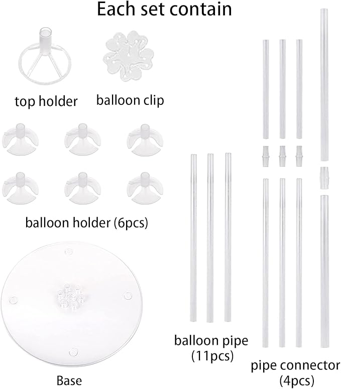 7 Sets Balloon Stand Kits,Balloon Sticks Holder with Base for Table Centerpiece Graduation Birthday Baby Shower Party Decorations