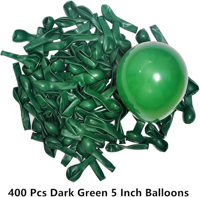 400 Pack Green Balloons 5 Inch Dark Green Latex Mini Small Balloon for Birthday Wedding Baby Shower Graduation Anniversary Jungle Christmas Party Decorations