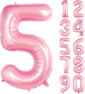 Number Balloons Pink Party Balloon - Giant Number 5 Balloon, 40 Inch Large Balloon, Birthday Decorations for Women, Birthday Balloon for Anniversary Baby Shower Princess Party Decorations