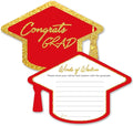 Yuzi-n Graduation Advice Cards for The Graduate (50 Pack), High School or College Graduation Party Games Decorations Supplies, Well Wishes Cards for Graduates, Advice For The Graduate Cards (Red)