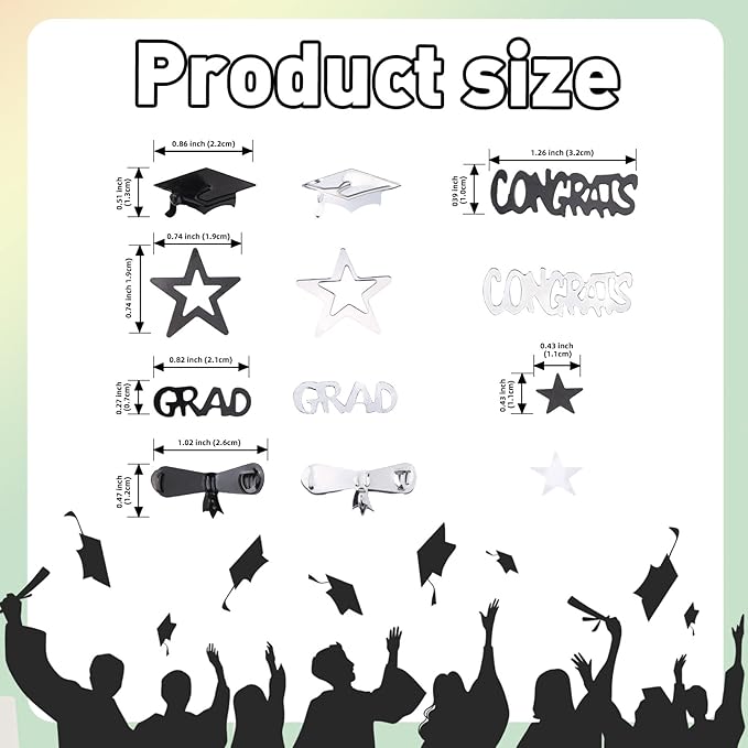 Silver and Black Graduation Confetti 2026, 1000 Pcs Congrats Grad Confetti Class of 2026 Party Table Centerpiece for 2026 Graduation Party Decorations