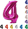 YPSelected 32 Inch Large Foil Helium Number Balloon Birthday Wedding Party 0-9 (Rose Red, 4)