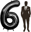 60 Inch Black Number Balloon Large Foil Number Balloons With Base，0-9 Big Number Balloons for Birthday Party Supplies Decorations