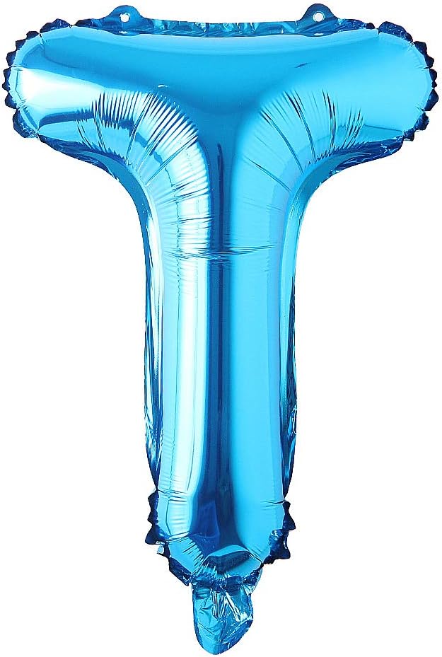 Blue 28 inch Letter Balloons Alphabet Number Balloons Foil Mylar Party Wedding Bachelorette Birthday Bridal Baby Shower Graduation Anniversary Celebration Decoration (Can not Float) (28 inch Blue T)