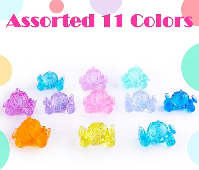 Niceup 33pcs Princess Pumpkin Carriage Figurines 1.7in Acrylic Crystal Princess Diving Toys for Party Favors Pinata Fillers Decorations Cupcake Toppers Girls Craft Trinkets Candy Table Decors
