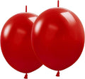 Link Balloons 12 Inch - 100 Pcs Quick Link Balloon Latex Linking Balloons Connected Linkable Balloon Birthday Wedding Party Decorations(Red)