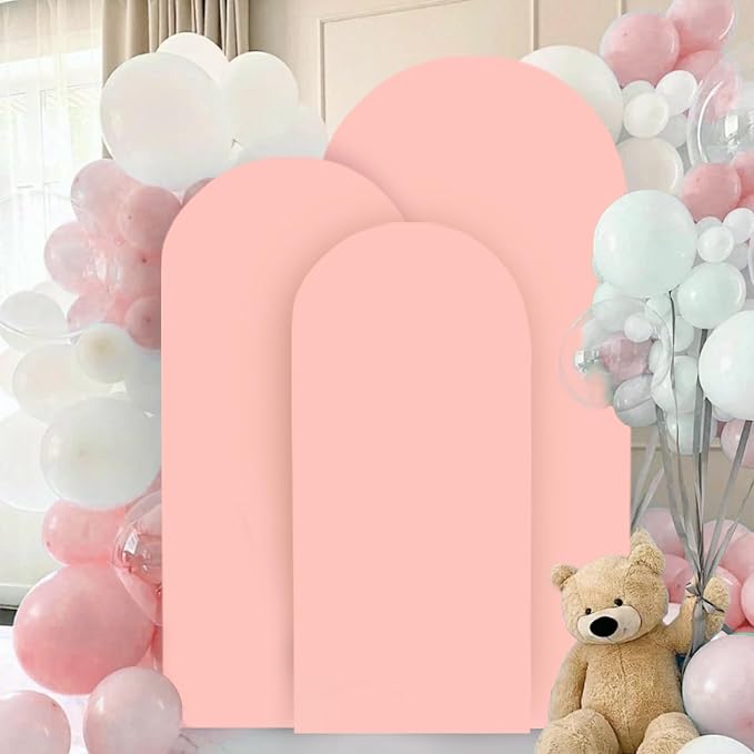 Wedding Arch Cover Dusty Rose 5FT 6FT 7FT Arch Backdrop Cover Set of 3 Spandex Arch Stand Cover Round Top Arch Backdrop Covers Chiara Arched Cover for Bridal Shower Banquet Party Decorations