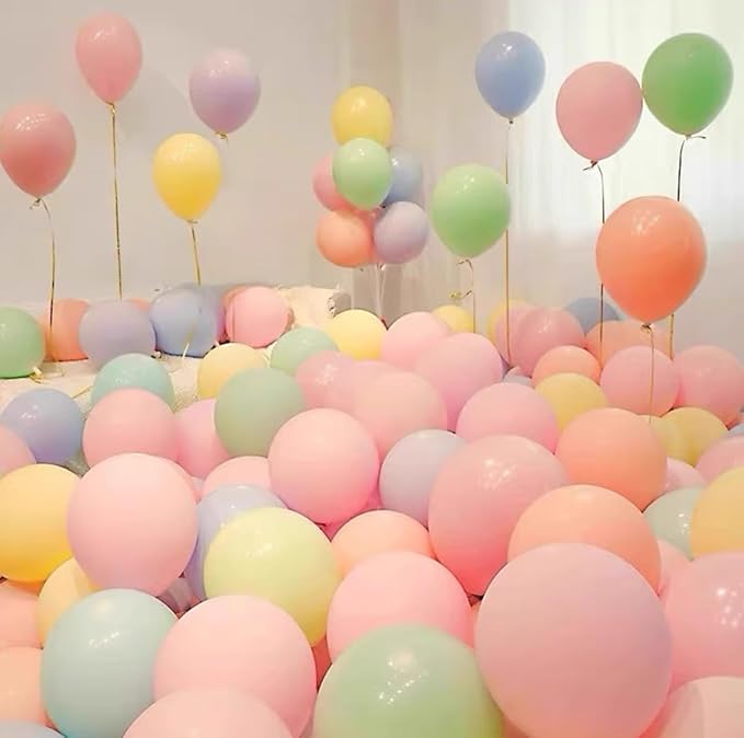 500Pcs Pastel Balloons, 5 inch 10 inch Pastel Latex Party Balloons Assorted Colors - Round Helium Macaron Balloons for Birthday Baby Shower Wedding Decorations