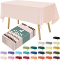 Disposable Plastic Tablecloth 54x108 Inch Rectangle - Blush Pink, 4 Pack Waterproof & Tear-Resistant Party Table Cover for Dining, Picnic, Crafts, Holiday Decor
