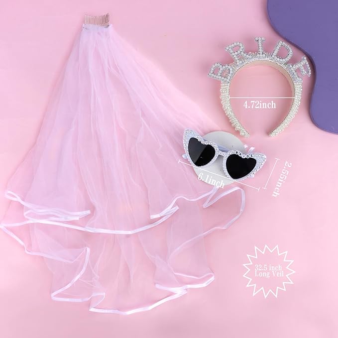 Jaciya Pearl Bride Headband with Veil
