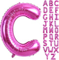TONIFUL 40 Inch Large Rose Red Letter C Balloons - Giant Hot Pink Alphabet Letter Balloons for Birthday Party Anniversary Supplies Decorations
