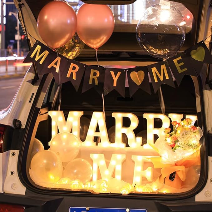 MARRY ME LED Light Sign, Will You Marry Me Sign Proposal Sign Engagement Sign Romantic Proposal,Perfect for Photo Props Wedding Valentine's Day Decor