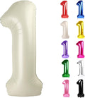 Cream Number 1 Balloon for First Birthday 40 Inch, 1st One Number Balloons Birthday Decorations for Girl Boy Toddler Baby