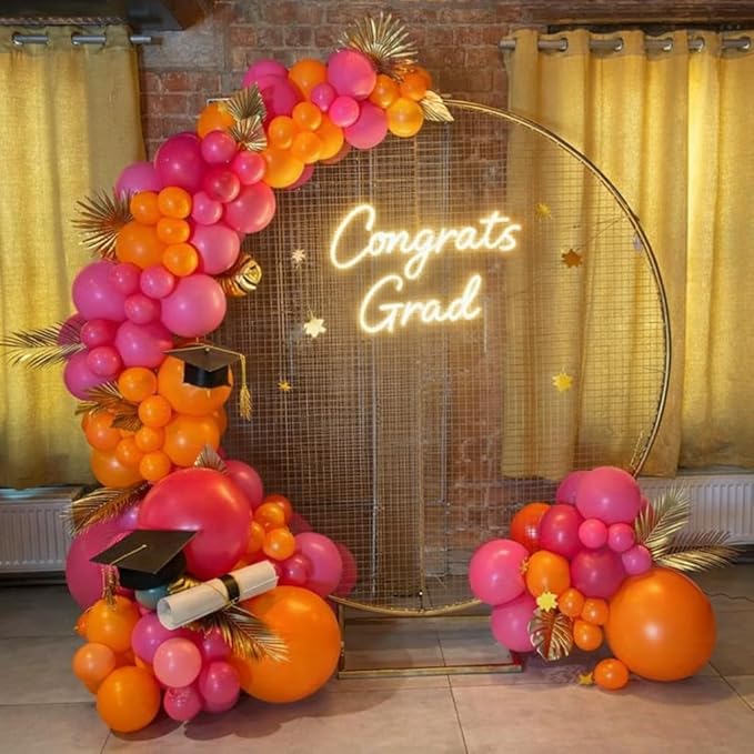 Pink Orange Yellow Balloons, 12 Inch Pink Orange Yellow and Gold Balloons for Birthday Graduation Summer Tropical Party Fall Thanksgiving Tequila Sunrise Sunset Party Decorations