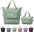 Large Capacity Folding Travel Bag, Lightweight Waterproof Luggage Bag, Expandable Travel Duffel Bag, Dry Wet Separated Gym Tote Bag, Weekender Overnight Bags for Women and Man (Light Green)