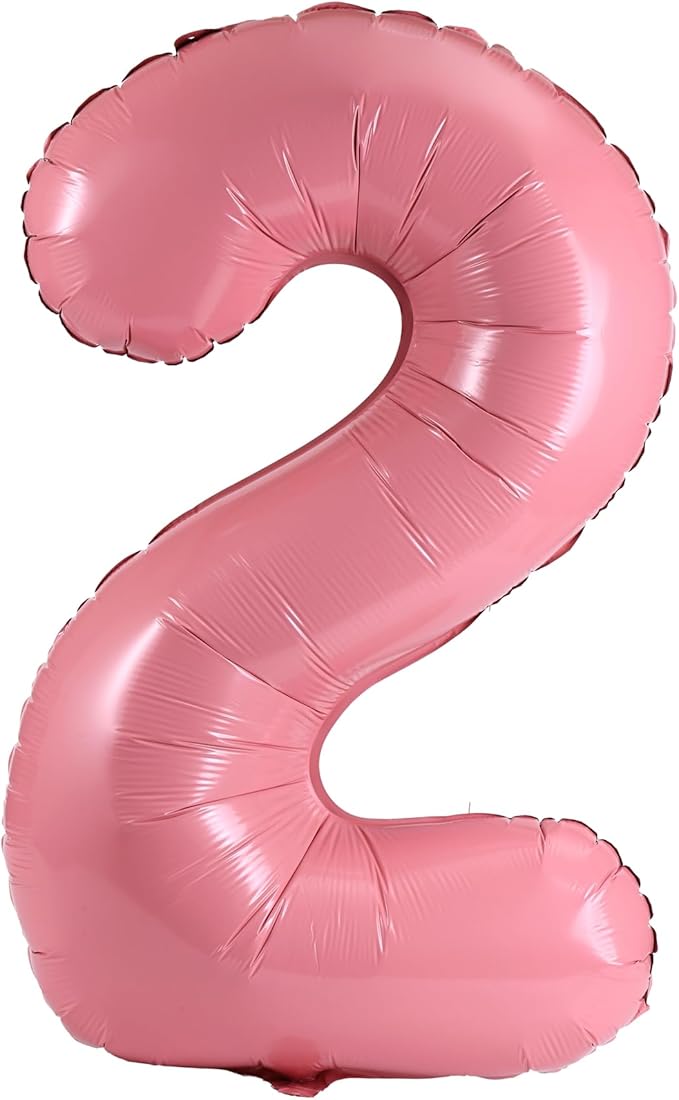 40 Inch Large Foil Helium Number Balloon Birthday Wedding Party 0-9 (Baby Pink, 2)