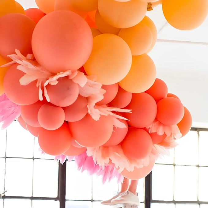 110pcs Orange Balloons 12inch Burnt Orange Latex Party Balloons for Thanksgiving Day, Fall Theme Party, Wedding, Birthday, Halloween, Baby Shower, Anniversary Party Decorations