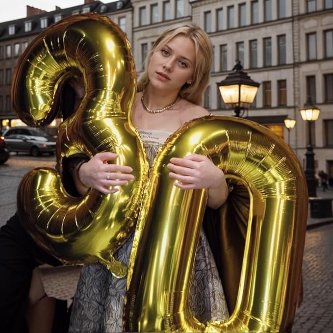 40 inch Gold Number Balloon Giant Foil Helium Balloons Gold Number 8 Balloon for 8th Birthday Party Anniversary Decorations Supplies