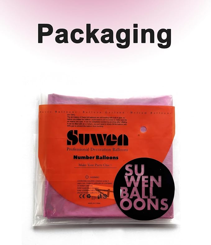SUWEN 40 Inch Pink Large 4 Number Balloons Big Foil Helium Number Balloons 0-9 Jumbo Happy 4th Mylar Birthday Party Decorations for Girl Anniversary Party Supplies