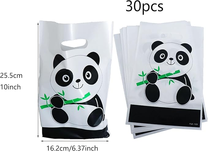 YYaaloa 30pcs Goodie Bags Party Favor Bags Plastic Candy Gift Bags Bulk for Birthday Baby shower Return Gift (Panda 30pcs)