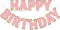 Happy Birthday Banner - 9ft Pre-Strung Happy Birthday Sign for Women, Men, Girls, Boys - No DIY Birthday Decorations & Party Supplies(Pink Gold)