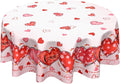 Valentine's Day Tablecloth Round 70 Inch Pink Love Hearts Table Cloth Farmhouse Valentines Table Cover for Kitchen Dinner Room Holiday Party Indoor Outdoor Home Valentine Decor