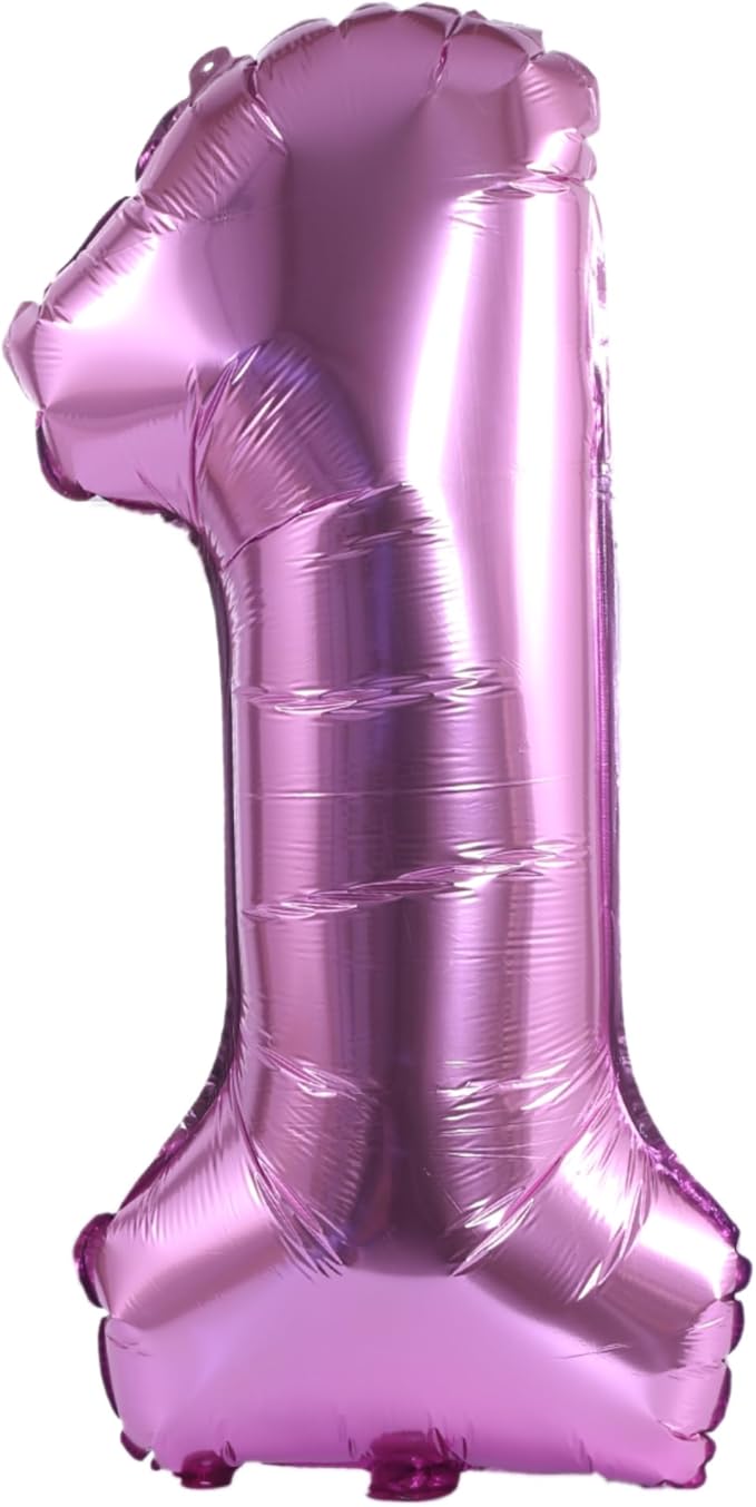 YPSelected 32 Inch Large Foil Helium Number Balloon Birthday Wedding Party 0-9 (Pink, 1)
