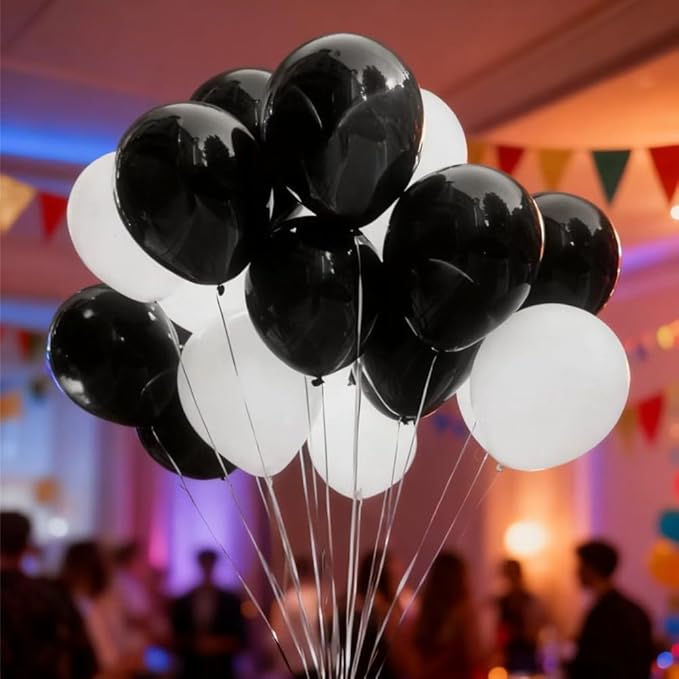 200 Pcs Black and White Balloons 5 Inch Latex Small Balloon Garland Arch Kit for Baby Shower Birthday Bridal Shower Wedding Anniversary Party Decorations