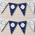 White Blue Nautical Anchor Compass Personalized Birthday Party Bunting - Hanging Party Decoration - Birthday Party Banner Garland | Decorative Party Supplies
