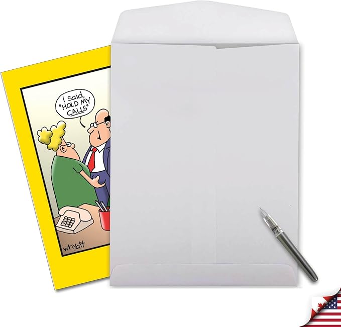 NobleWorks -1 Funny Birthday Card Inappropriate (8.5 x 11 Inch) - Humor Cartoon Bday Notecard with Envelope - Hold My Calls J8313