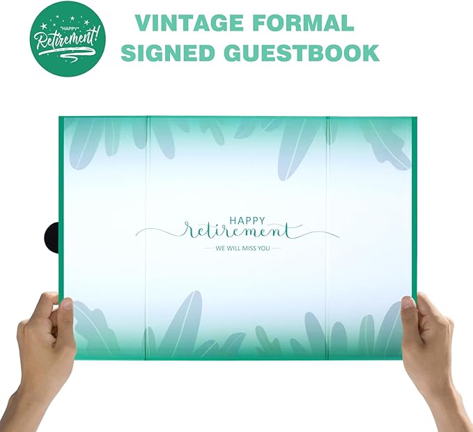 2 Pack Green Retirement Party Decorations - Retirement Signing Board Guest Book Alternative | Officially Retired Gift for Men & Women | Farewell Party Supplies