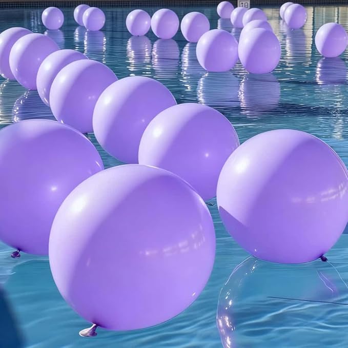 50 Pcs Giant Purple Latex Balloon Kit - Mixed Sizes 18", 24", 36" Ideal for Halloween, Easter, Weddings, Bridal Showers, Baby Showers & Events
