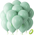 Bezente Mint Green Balloons Latex Party Balloons - 100 Pack 12 inch Round Helium Pastel Light Green Balloons for Wedding Birthday Anniversary Gender Reveal Graduation Party Decorations