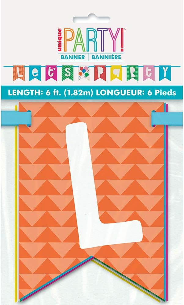 Colorful Balloons "Let's Party" Pennant Banner - 6 Ft. (1 Pc.) - Multicolor Hanging Decoration for Birthday Celebrations
