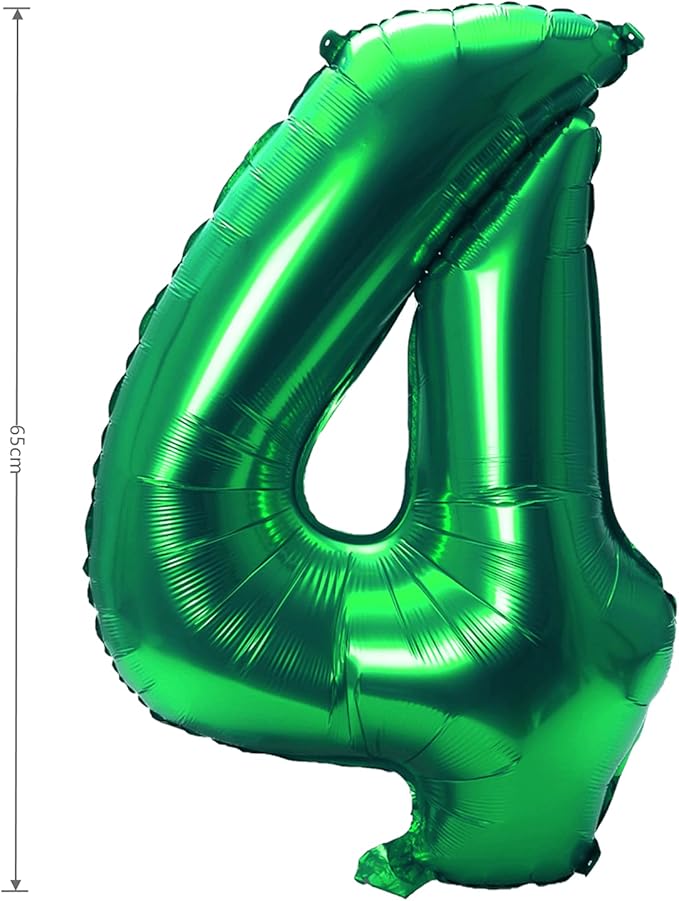 YPSelected 32 Inch Large Foil Helium Number Balloon Birthday Wedding Party 0-9 (Green, 4)