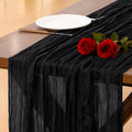 Socomi 10pcs Black Cheesecloth Table Runner Boho Rustic Gauze Easter Spring 120 inch 10FT Cheese Cloth Runner for Wedding Party Baby Shower Birthday Home Decor Holiday Decorations