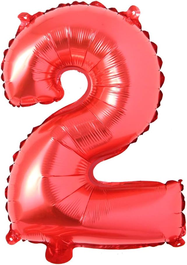 16" inch Single Red Alphabet Letter number Balloons Aluminum Hanging Foil Film Balloon Wedding Birthday party decoration banner Air Mylar Balloons (16 inch Red 2)