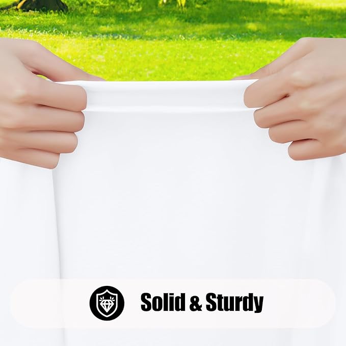 Smiry 2 Pack Rectangle Picnic Table Cloth, Waterproof Elastic Fitted Tablecloths, Washable Polyester Rectangular Patio Table Cover for Camping, Indoor and Outdoor (White, 24"x48")